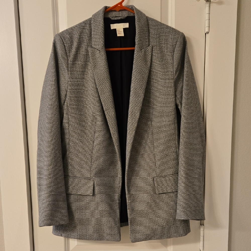 H&M Black and White Houndstooth Blazer